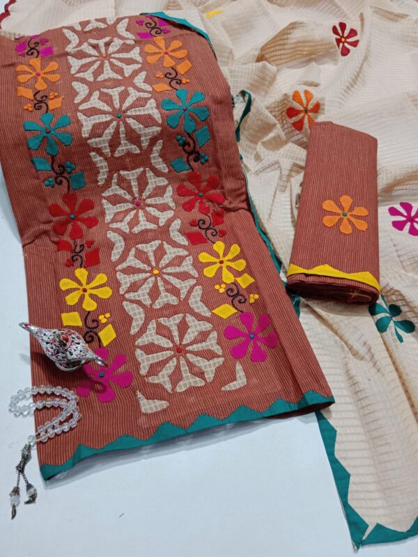 Applic Work Khadi Lawn 3 Piece - Image 6