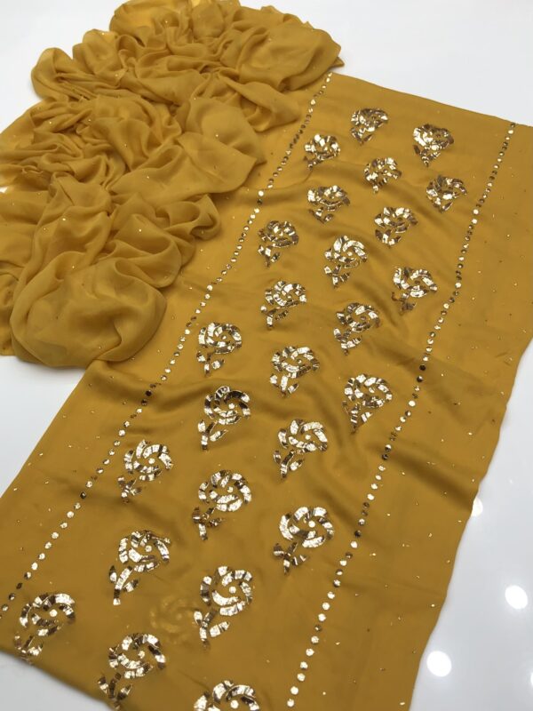 Muqaish work On soft Crinkle Chiffon 2 Piece - Image 7