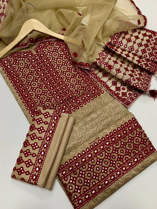 Lawn Cotton Balochi Embroidery 3 Piece - Image 2