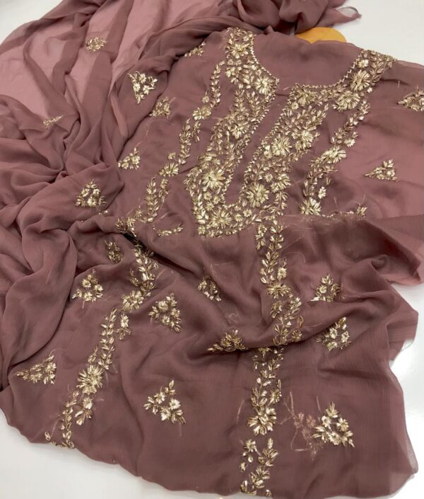 Gota on Bamber Chiffon 2 Pcs - Image 9