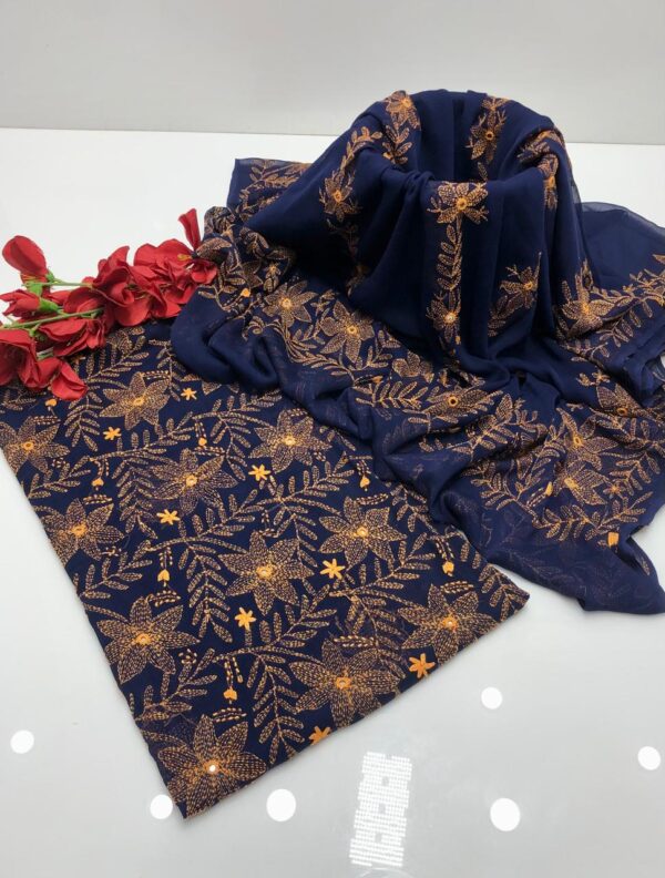 Chiffon Kaacha  Work 2 Pcs - Image 6