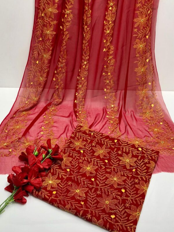 Chiffon Kaacha  Work 2 Pcs - Image 3