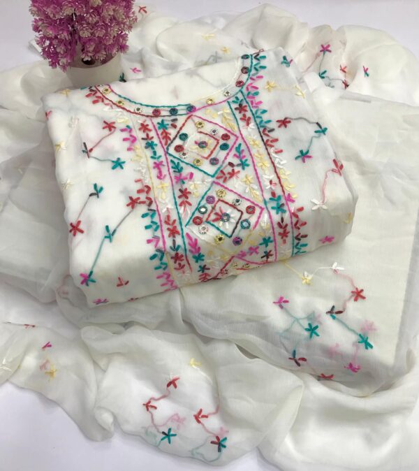 Chiffon Banarsi Embroidery  2 Pcs - Image 6