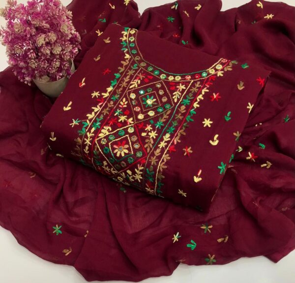 Chiffon Banarsi Embroidery  2 Pcs - Image 5