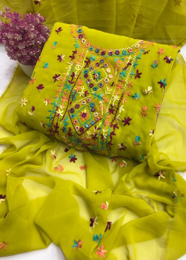 Chiffon Banarsi Embroidery  2 Pcs