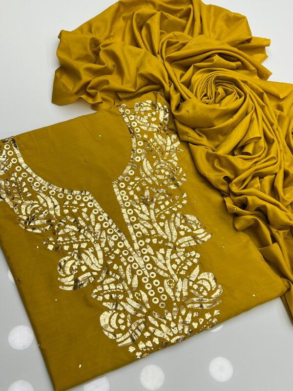 Indian Mukesh On Raw Silk 2 Pcs - Image 6