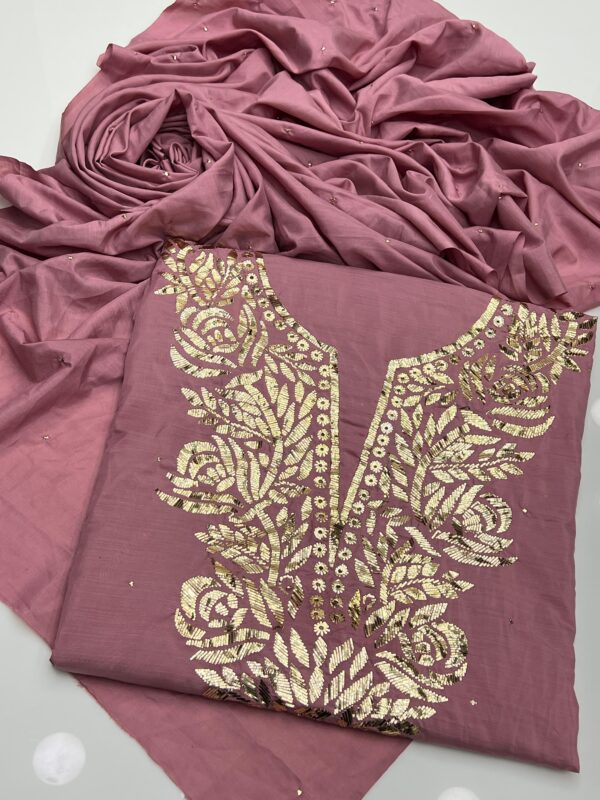 Indian Mukesh On Raw Silk 2 Pcs - Image 3