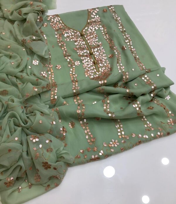 Gota on Bamber Chiffon 2 Pcs - Image 10