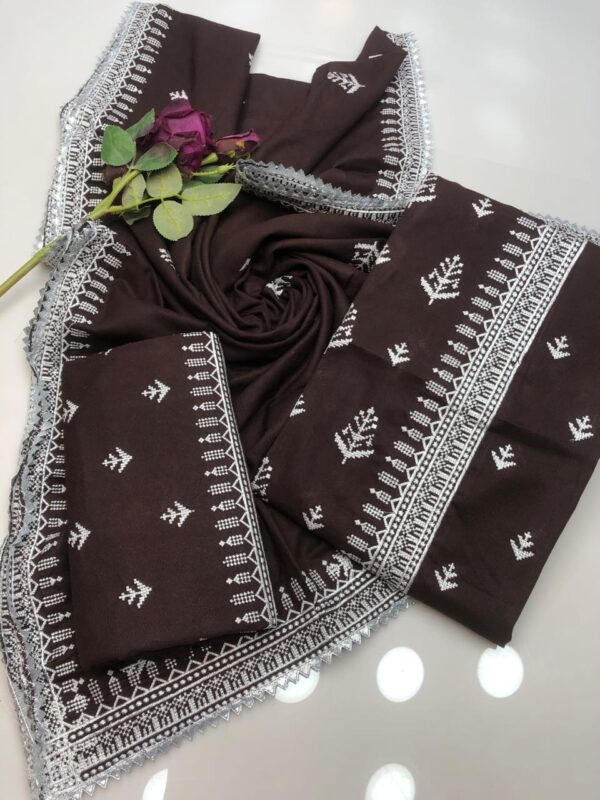 Dhanak Embroidery 3 Pcs - Image 5