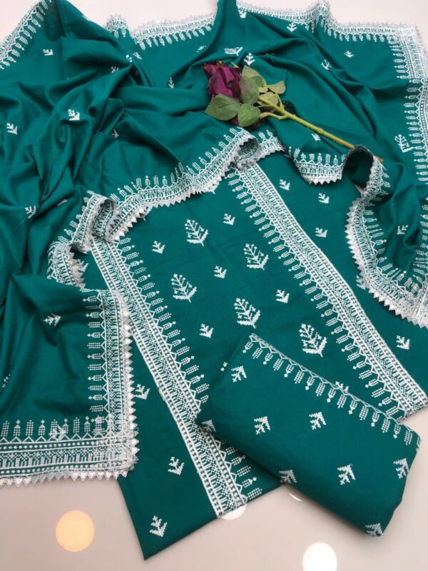 Dhanak Embroidery 3 Pcs - Image 4