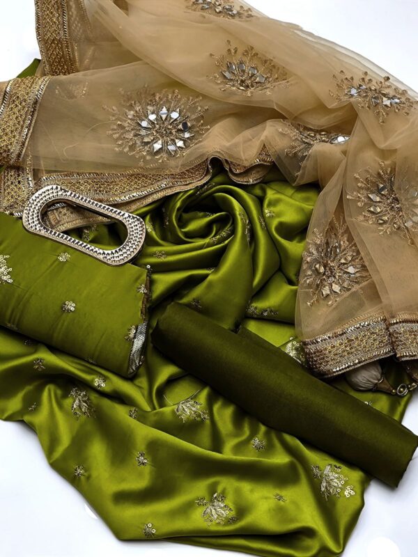 Shamooz Silk with Embroidery 3 Pcs - Image 7