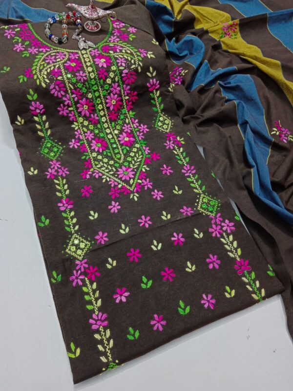 Cotton Khaadi Stuff 3 Pcs - Image 8